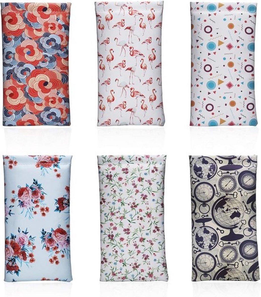 Leren Glazen Etui Set van 6 - Draagbare en Zachte Zonnebril Pouch voor Volwassenen en Kinderen