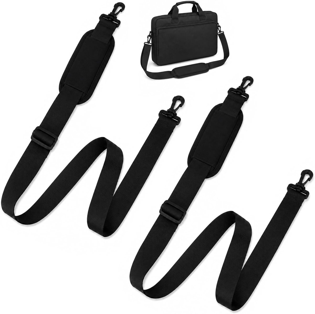 Verstelbare schouderriem met kussen, 160 cm, antislip en dik, ideaal voor laptop, handtas en sporttas gebruik