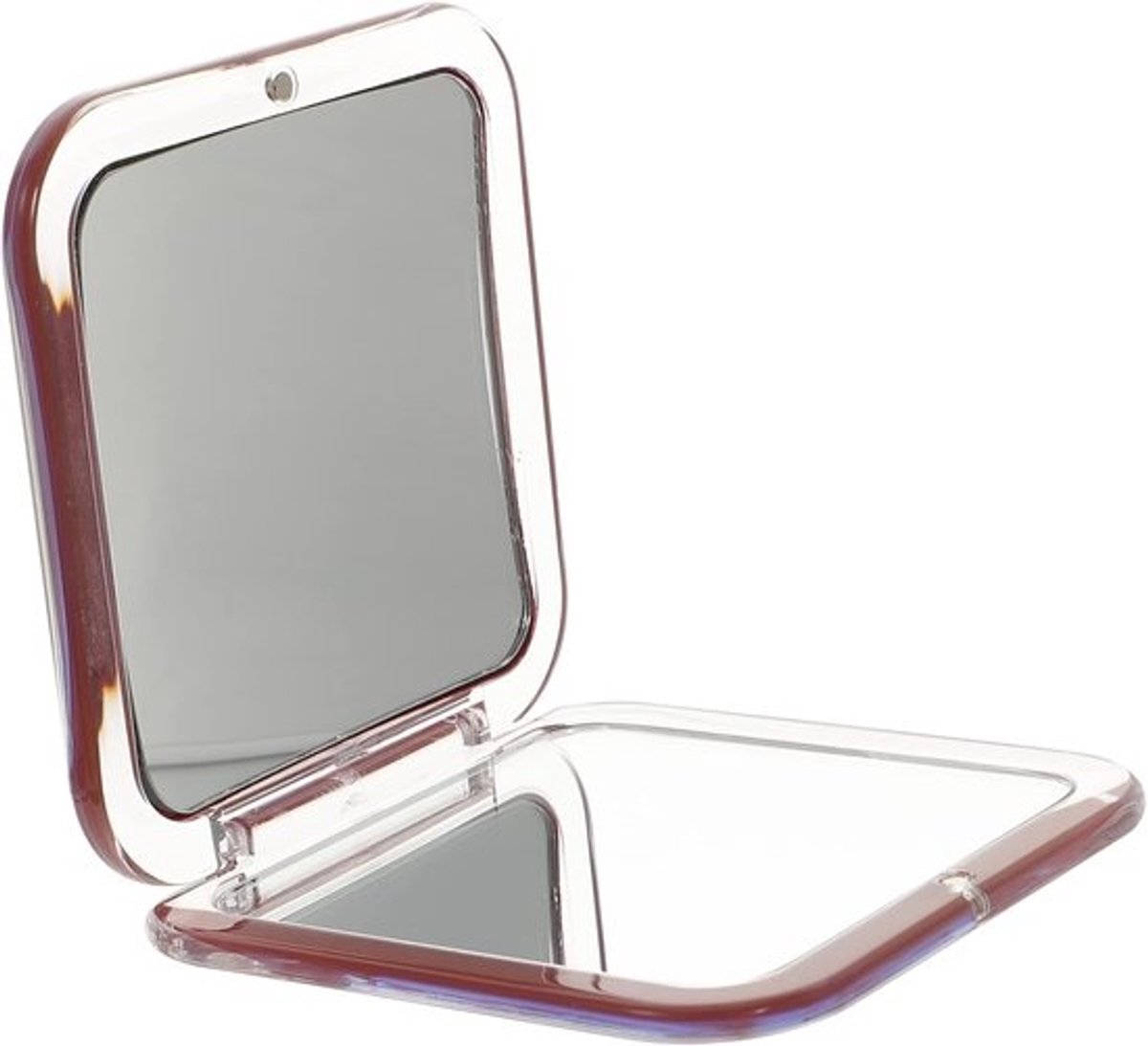 Draagbare Make-up Spiegel - Compacte Spiegel - Make-up Aanbrengen - Dubbelzijdig 1x 10x - 8.3cm Vierkant - Zoals Getoond