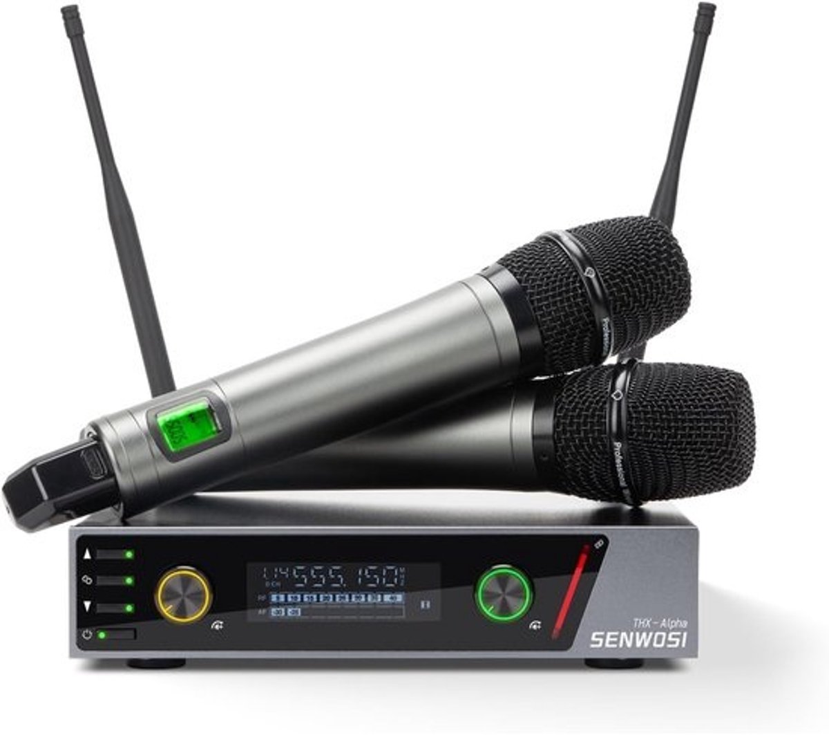 Draadloos Microfoon Systeem - Dubbele Handheld Microfoons - Live Optredens - 200 Verstelbare Kanalen - 400 Voet Bereik - Zwart