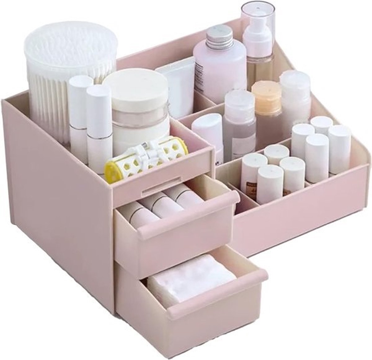 Cosmetische Opbergdoos - Make-up Organizer - Ruimte Organiseren - Multifunctioneel Ontwerp - 28x17x13 cm - Roze