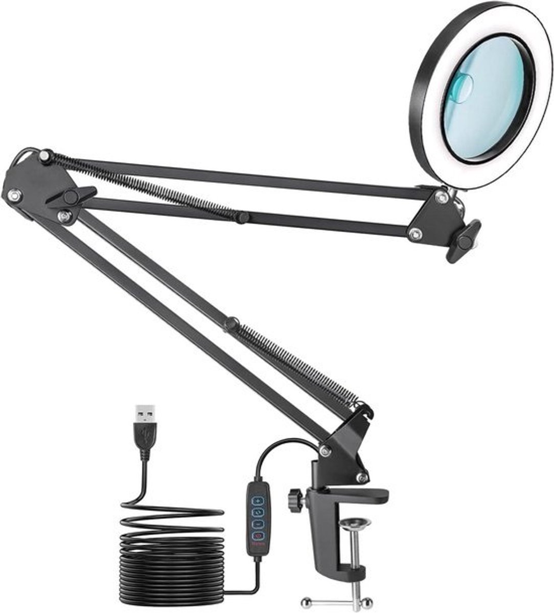 Loeplamp met Standaard - Lamp met Led Verlichting - vergrootglas