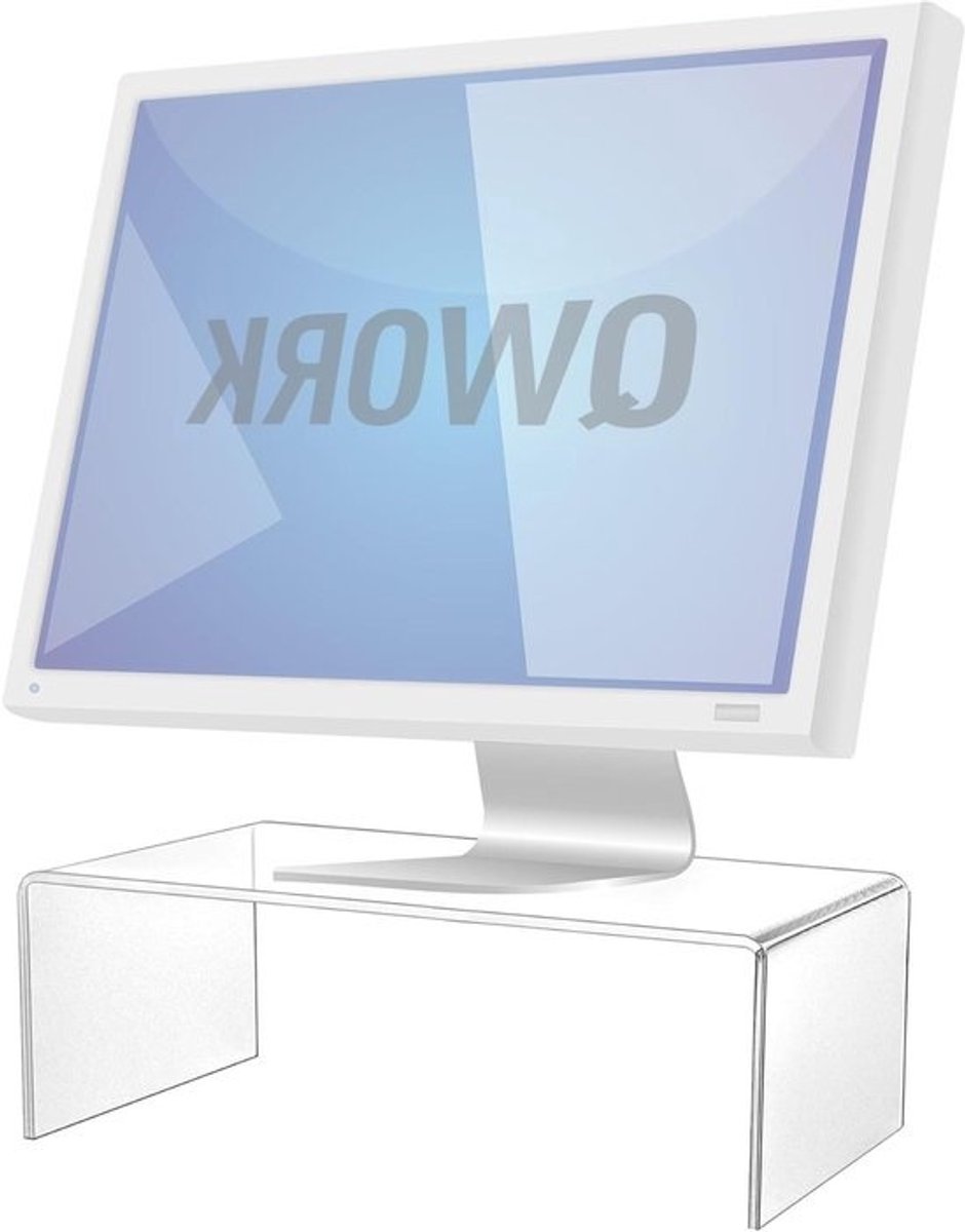 Acryl monitorstandaard met schermverhoger en planken - 30 x 15 x 10 cm - voor pc monitor en laptop - bureau organizer