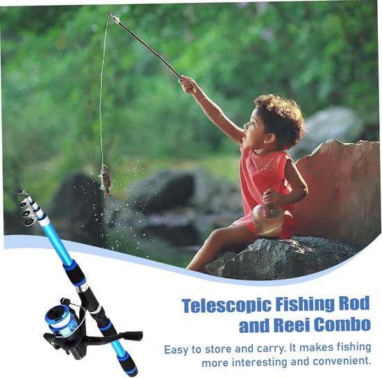 Kindervishengel - Hengelset -1.8m telescopisch - complete visset - vishengel + accessoires - Vishengel Set Voor Beginners - Ideaal voor Buitenvisserij — afbeelding 4