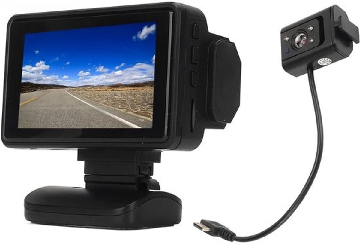 Dashcam voor en achter Full HD 1080P met Nachtzicht en Bewegingsdetectie