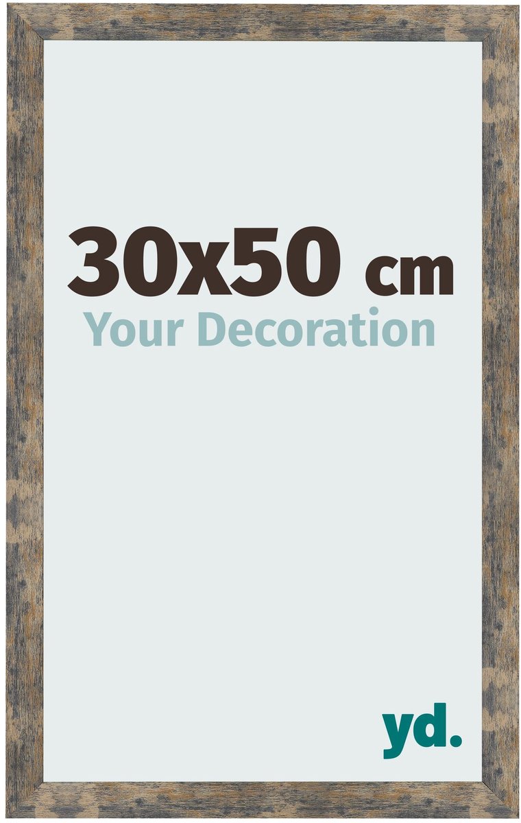 Your Decoration - Fotolijst 30x50 cm - MDF - Blauw Goud Gemeleerd - Bologna