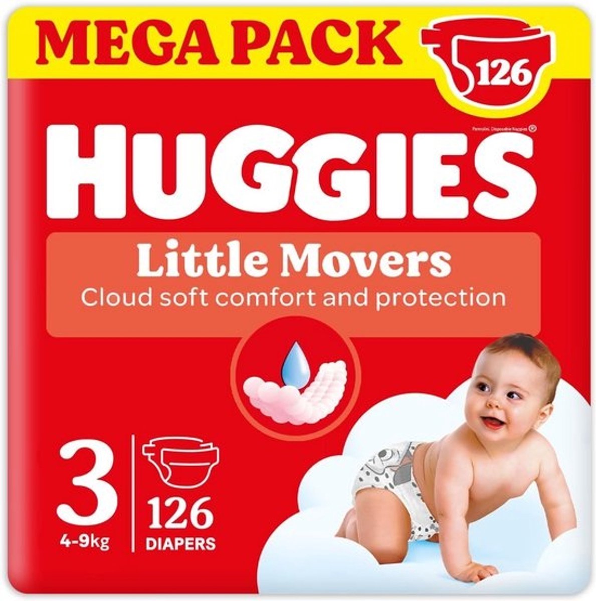 Huggies Little Movers luier maat 4 7-18 kg 126 stukken