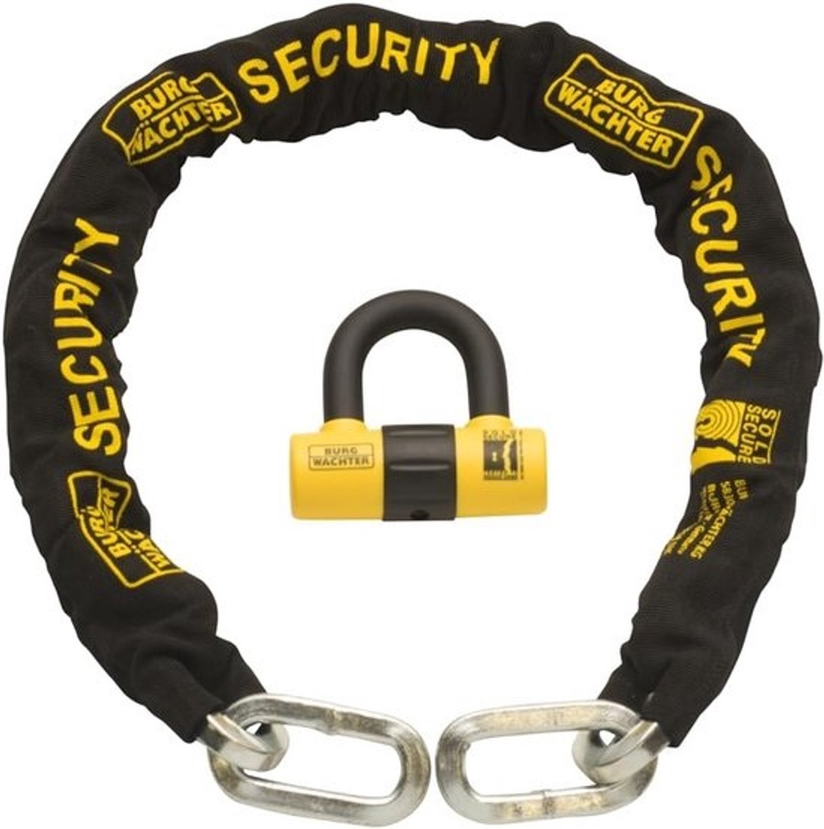 Motorfiets Ketting en U-Slot Set - Sold Secure Gold Goedgekeurd - Gehard Staal