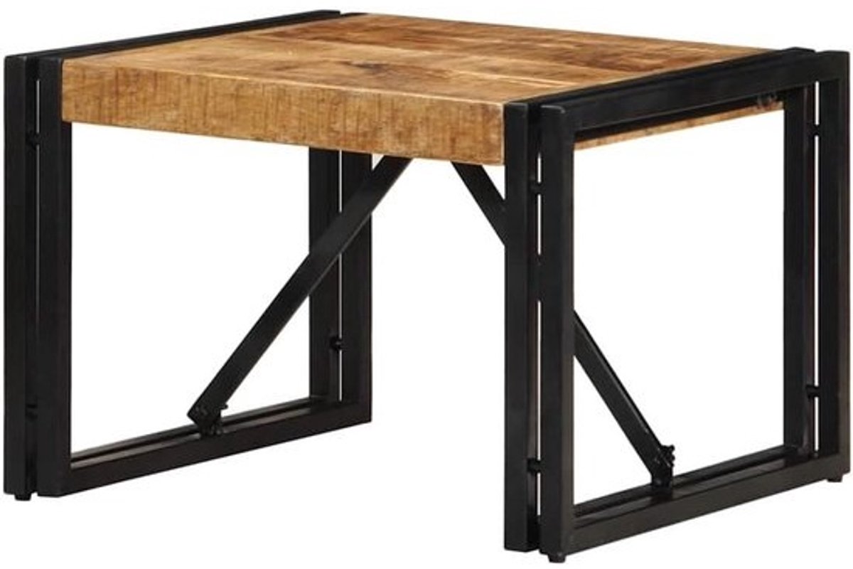 Salontafel - Bijzettafel - Gezellig samenzijn - Massief mangohout - 50x50x35 cm - Natuurlijk hout