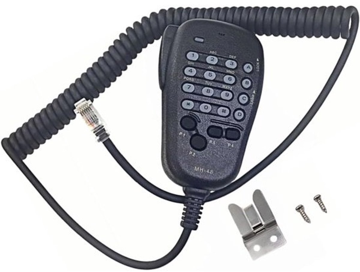 Luidsprekermicrofoon - Handmicrofoon - Mobiele radio - Programmeerbare knoppen - 14 x 8 x 5 cm - Zwart