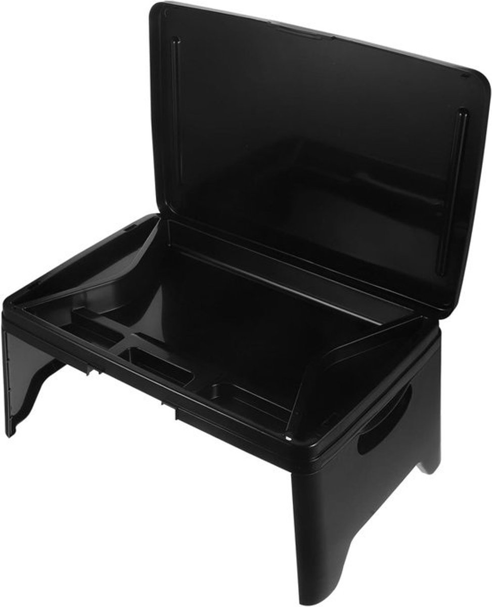 Opklapbaar Bureau - Schoottafel Laptoptafel - Werken en Lezen - Met Opbergvak - 48x45x30cm - Zwart