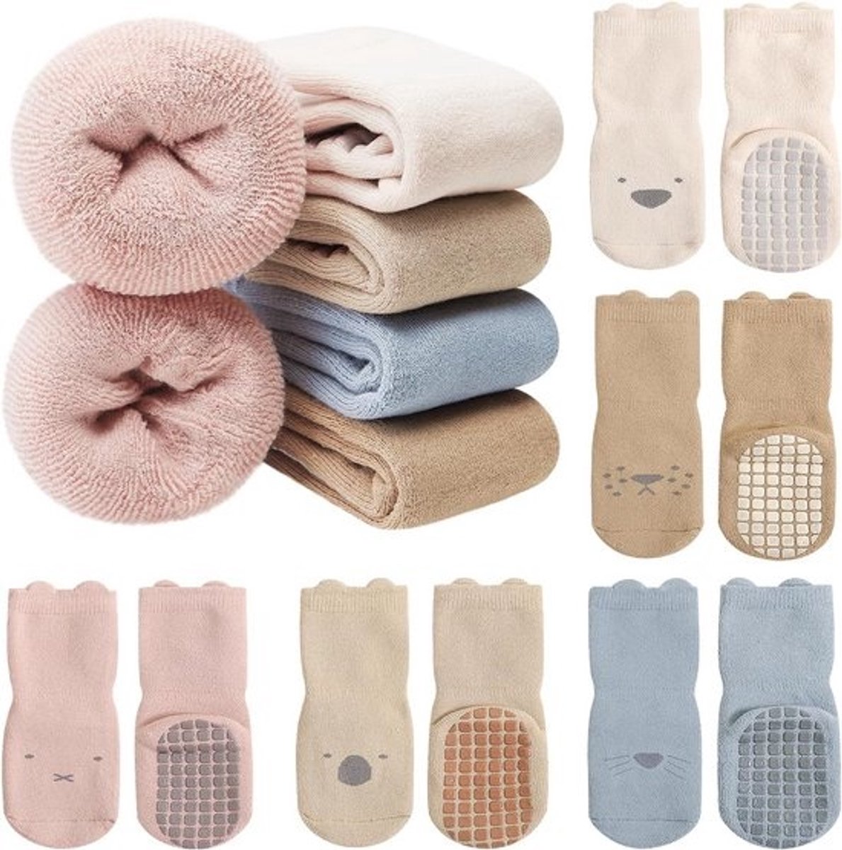 5 Paar Baby Sokken Anti-Slip Winter Dikke Katoen voor Kruipers en Peuters