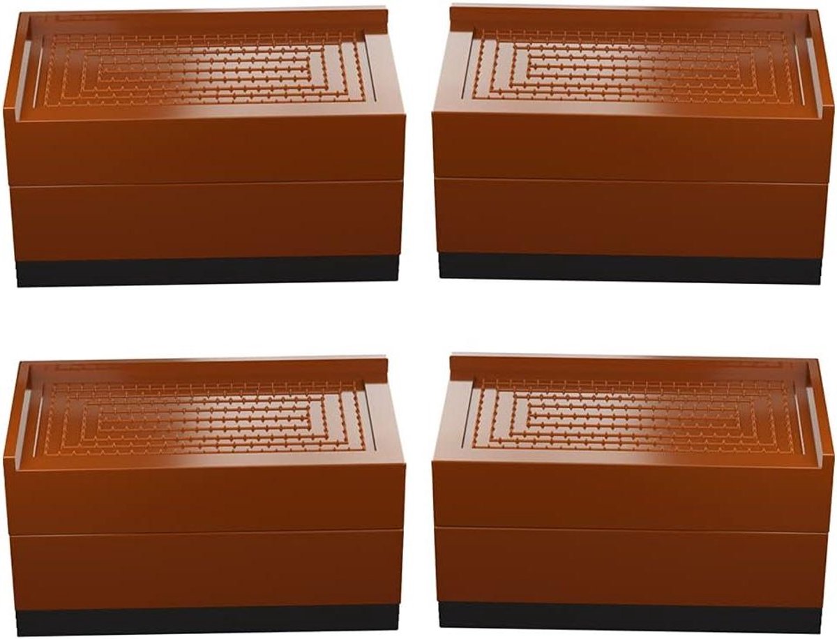 Meubelverhogers Set - Bed Lift - Meubels Verhogen - Stabiel Vierkant Design - Set van 4 - Bruin