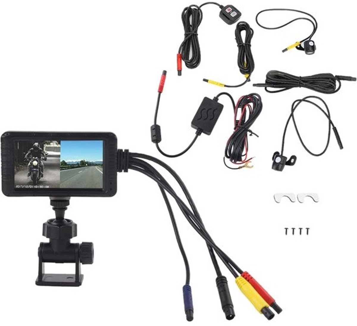 Waterdichte Motorfiets Dashcam 1080P HD Rijrecorder Dubbele Lens Nachtzicht