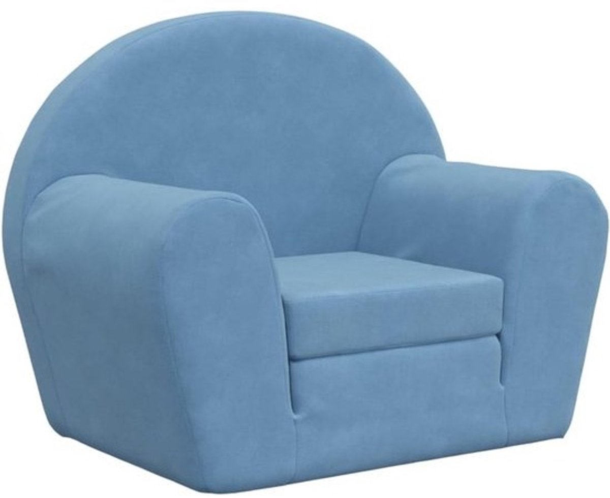 Kindersofa Kinderbed Zacht Pluche Blauw - Comfortabele Slaapbank voor Kinderkamer