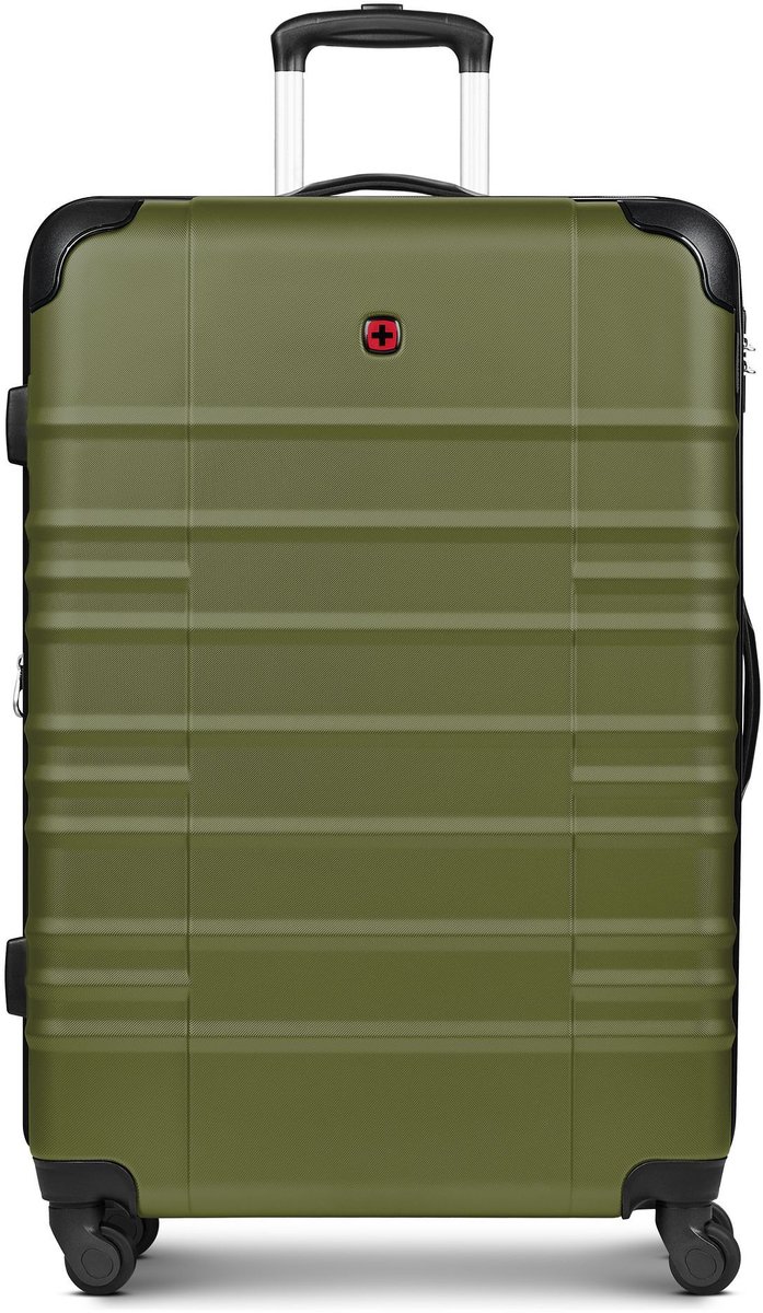 Wenger Amplar Evo 4 wielen Trolley L 75 cm met uitbreidingsplooi - Harde bagage - Combinatieslot - olive