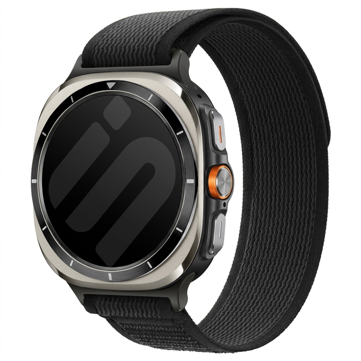 Strap-it Trail Nylon bandje geschikt voor Samsung Galaxy Watch Ultra 2 (2026) / Ultra (2024/2025) - Zwart