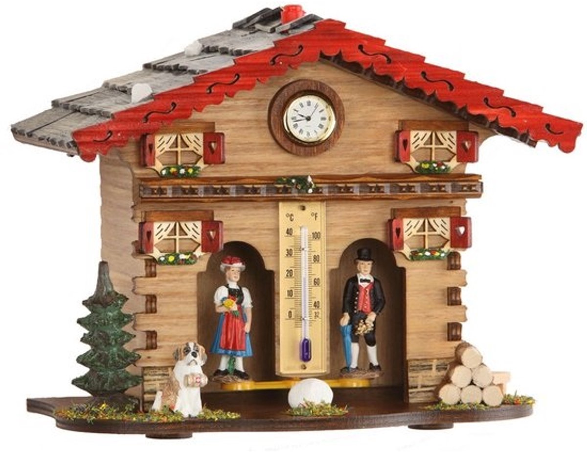 Klassiek Weerhuisje met Thermometer en Sleutelplank