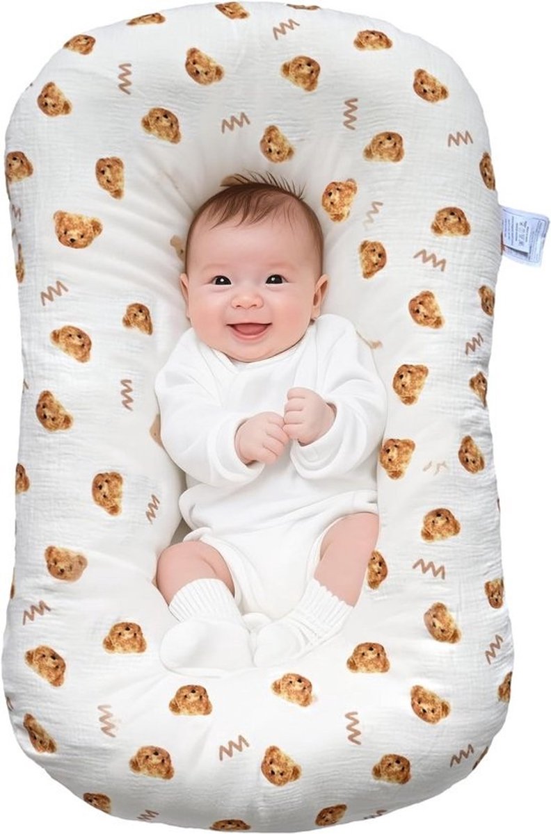 Babyligstoel - Baby relaxstoel Newborn stoel - Baby ontspanning - Ademende katoenen hoes - 0-24 maanden - Patroon