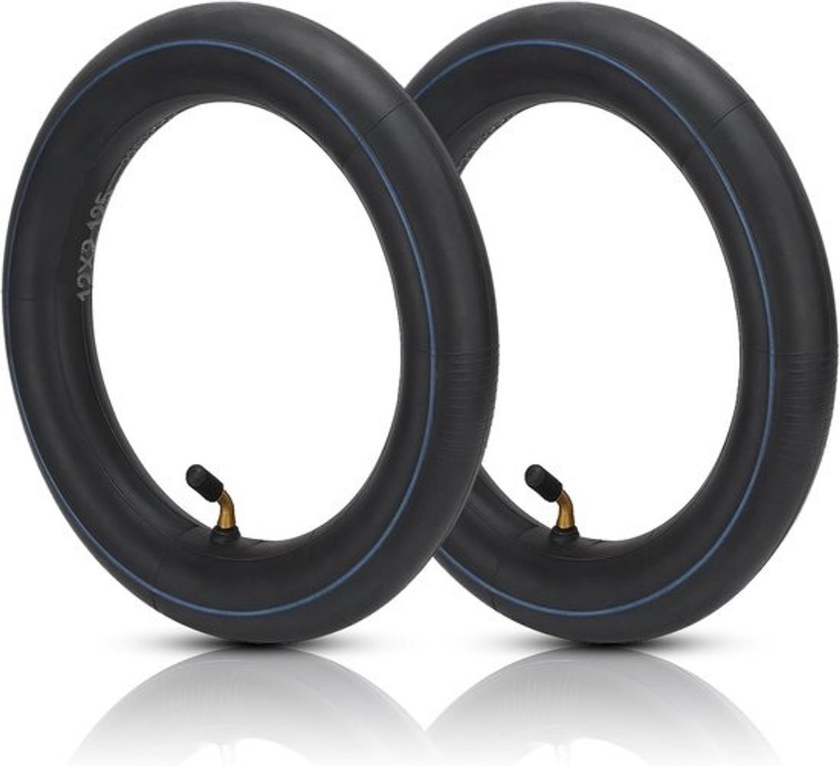 2x Binnenband voor Kinderwagen of Loopfiets 12 x 2 1/8 Inch met 45 Graden Ventiel