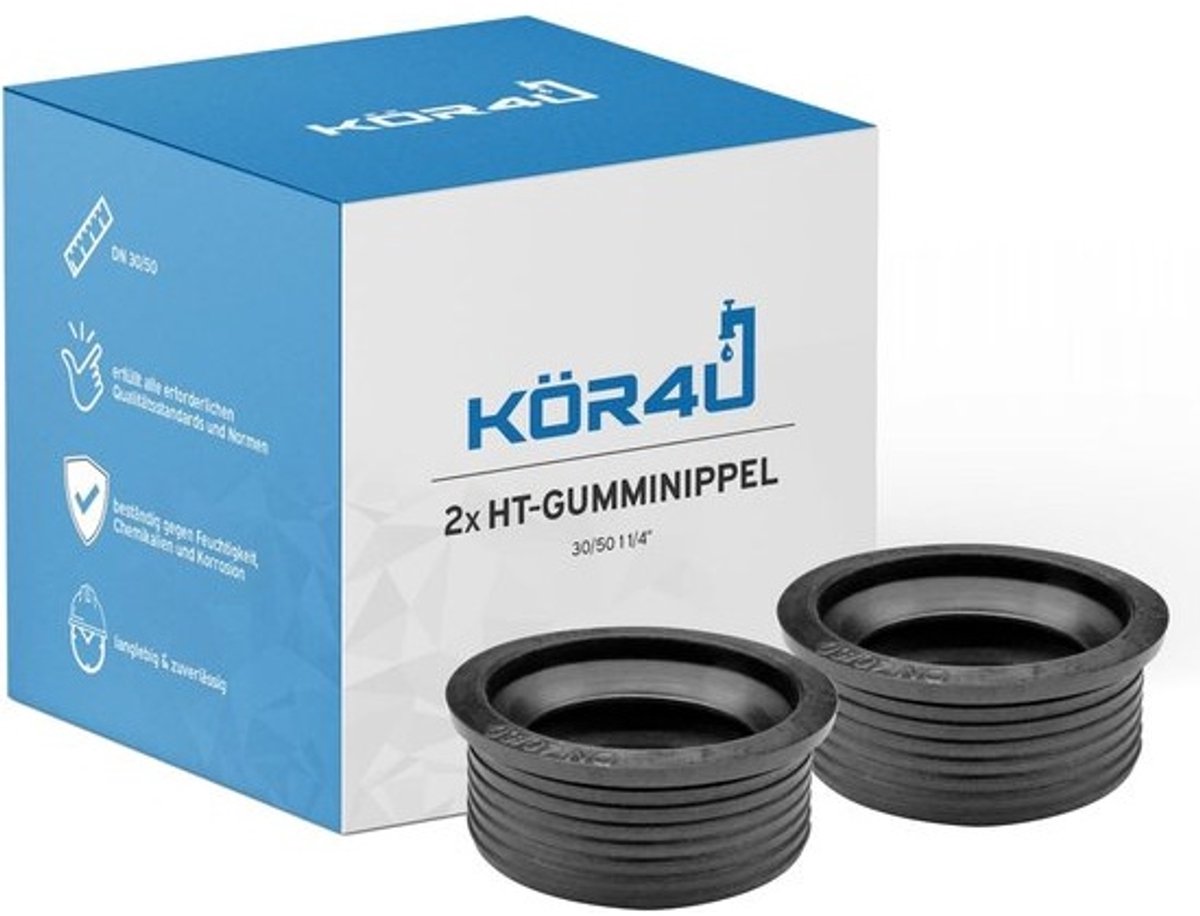 Sifon Afdichtingen - Manchet Rubber - Lekvrije Afvoer - Set van 2 - 50x32mm - Zwart