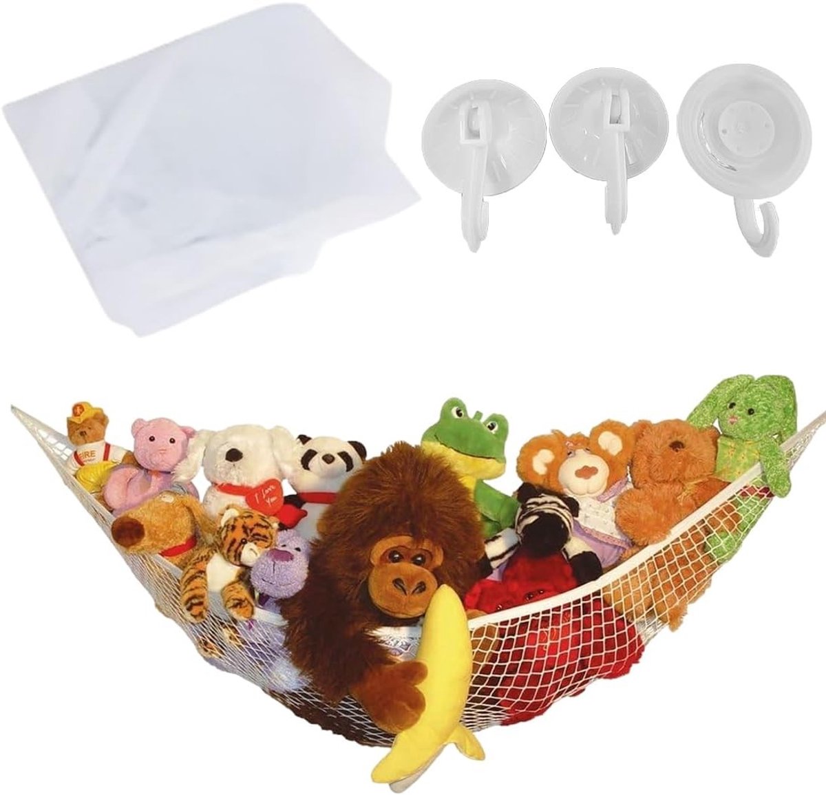 Hangnet voor Knuffeldieren en Speelgoed, Polyester Organisatieoplossing voor Kinderkamer en Speelruimte (180 × 120 × 120 cm)