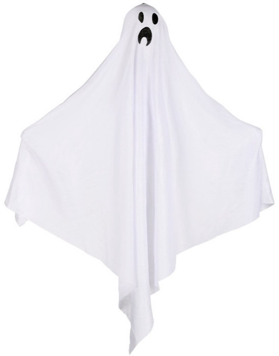 Hangende Halloween-geest van stof – 3 stuks – 68 x 50 cm – Geestdecoratie met diverse gezichtsuitdrukkingen – Decoratief spook – Accessoire voor Halloween-decoratie – Halloween-decoratiedoek – Geschikt voor het creëren van een Halloween-sfeer.