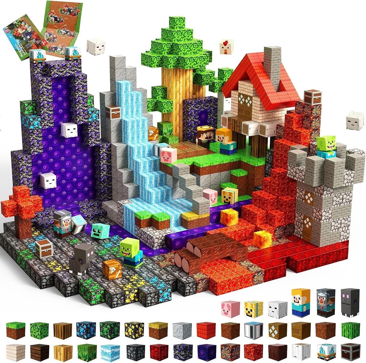 VONKELIOS®Magneverse Magnetische Bouwkubussen 150 stuks, zintuiglijk STEM‑speelgoed, Montessori cadeau voor kinderen 3‑13 jaar