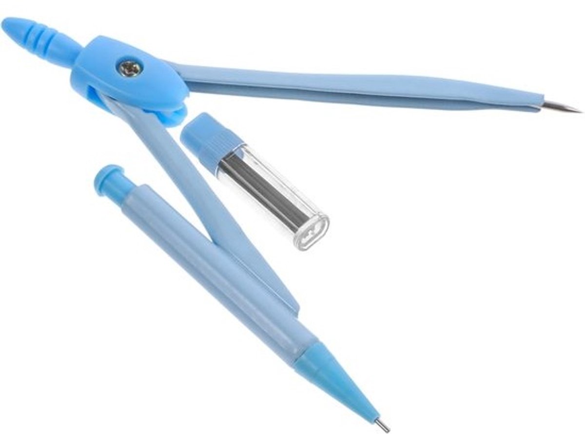 Metalen Passer - Cirkel Teken Instrument - Nauwkeurig Cirkels Tekenen - Antislip Handgreep - 12 x 2.5 cm - Blauw