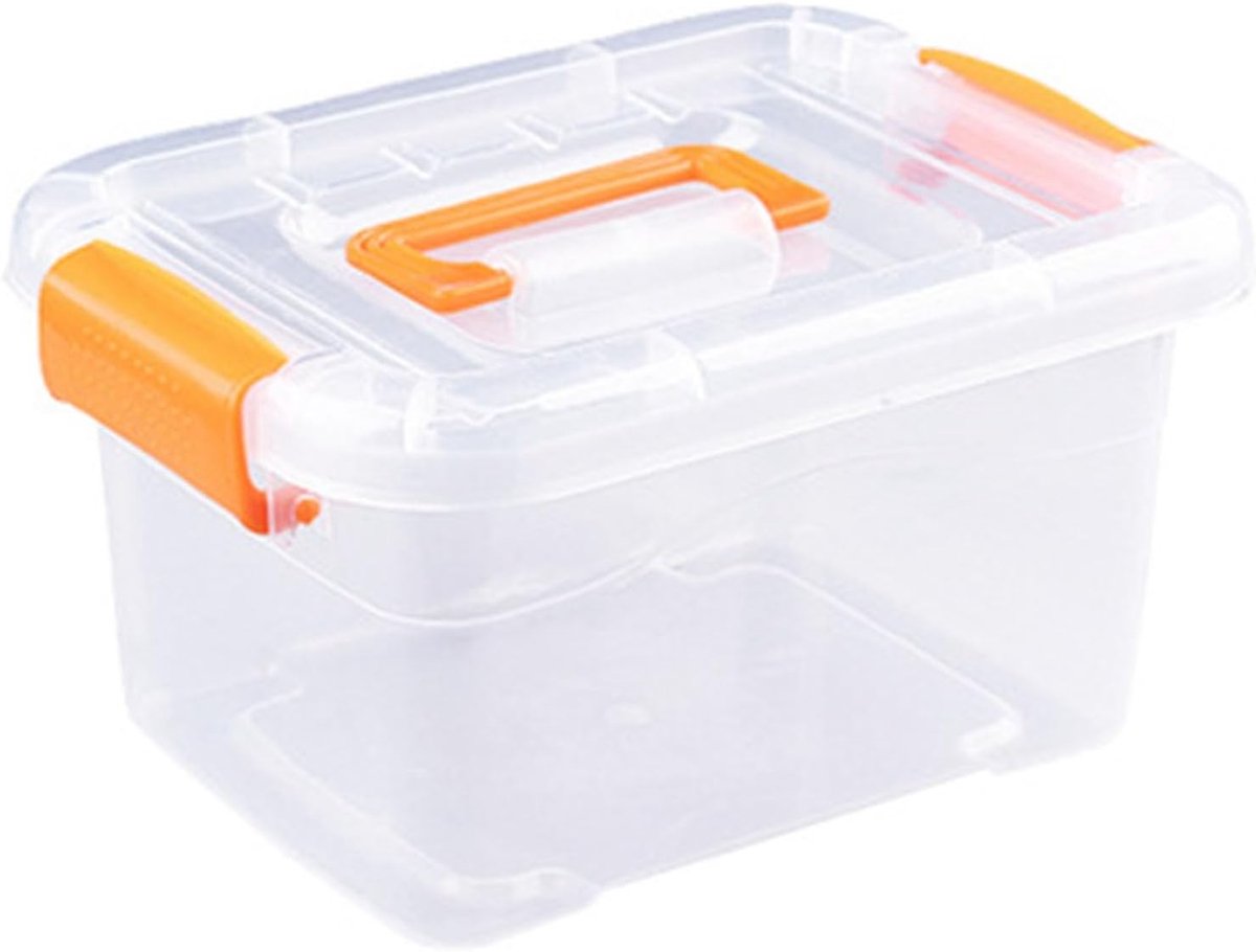 Plastic Opbergdoos met Sluitgespen en Handvat, Robuuste Transparante Opbergdoos (Middelgroot 30 cm) voor Organisatie en Opslag