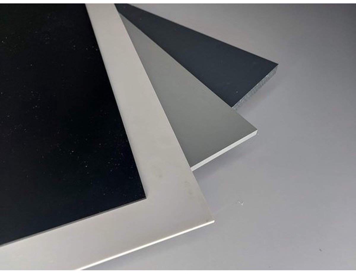 PVC Plaat - Kunststof Vel - Bouw Projecten - Hoge Chemische Weerstand - 50x50cm 3mm - Grijs