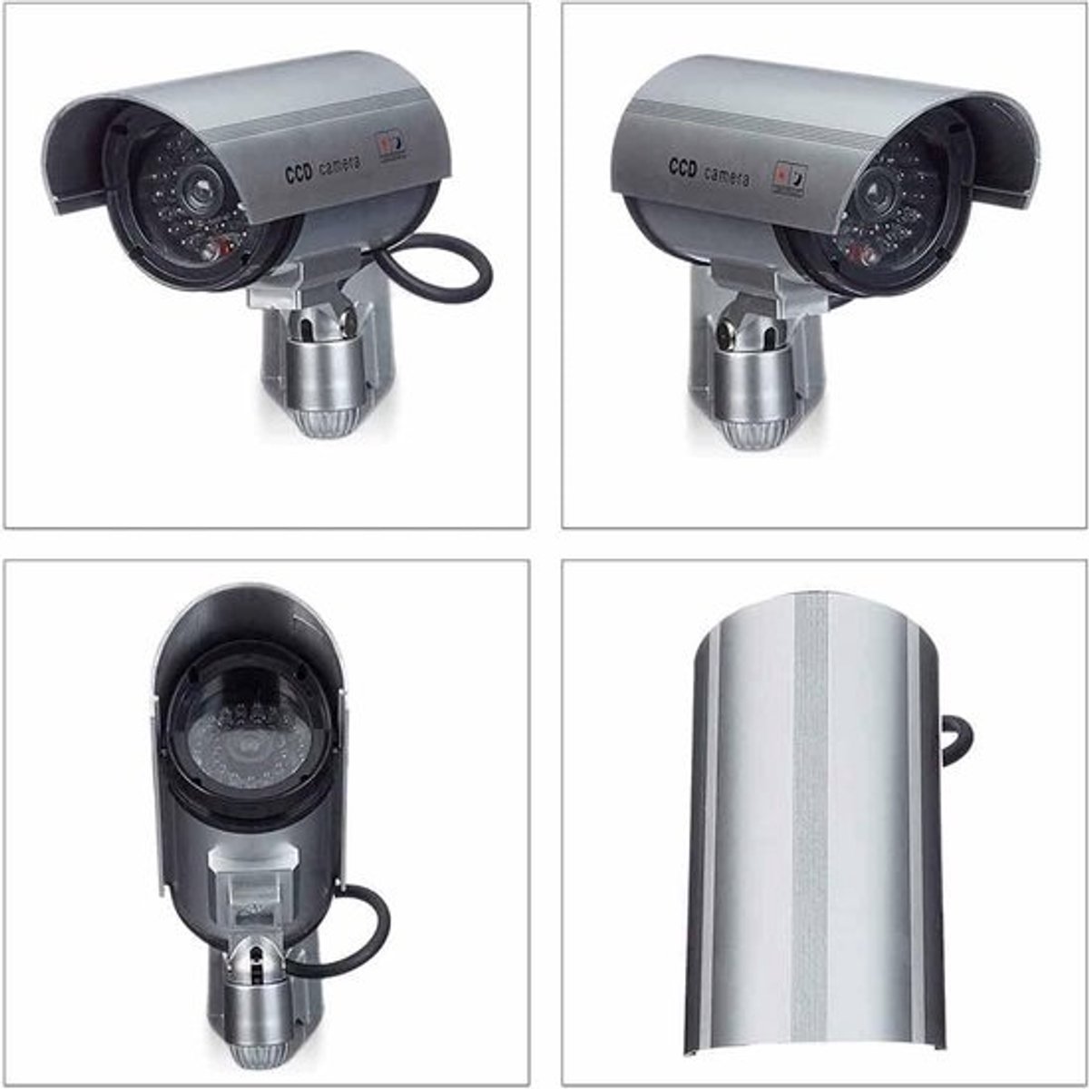 Dummy Camera - Bewakingscamera Simulator - Huis Beveiliging - Knipperend LED Licht - 37x16x8.9 cm - Zwart