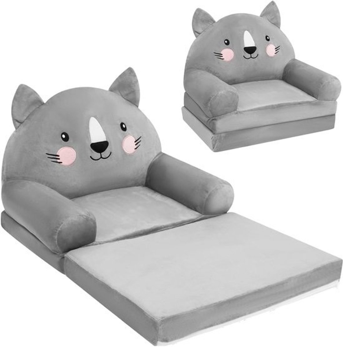 Vouwbare 2-in-1 Speelbank voor Kinderen, Hoogteverstelbare Kinderstoel met Slaapfunctie, Zacht en Stevig Mini Lounger voor Spelen en Ontspannen