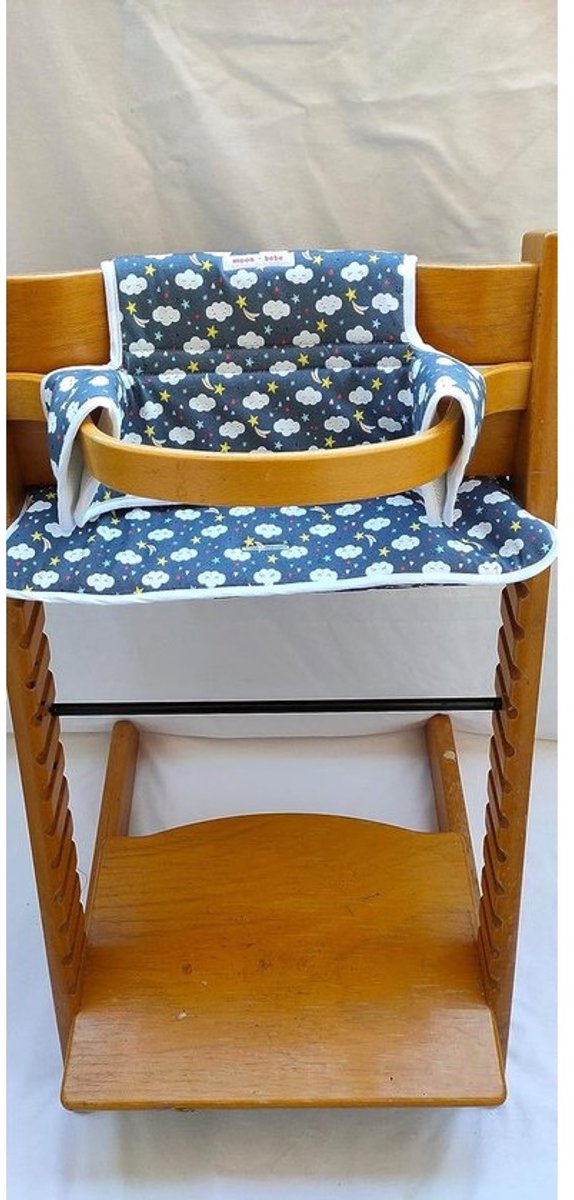 Stoelverkleiner Kinderstoel - Baby Zitje - Comfortabel Eten - Zachte Katoen Mix - 24 x 16 x 3 cm - Blauw