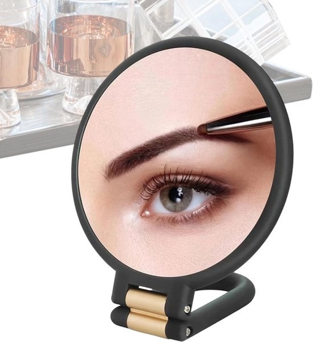 Movable Makeup Mirror | Adjustable Angle 2-Sided - Magnifying Glass Makeup Mirror | For Travel Student Rooms Apartments Business Travel Bedrooms Bathrooms Dressing Rooms Women Ladies Mothers