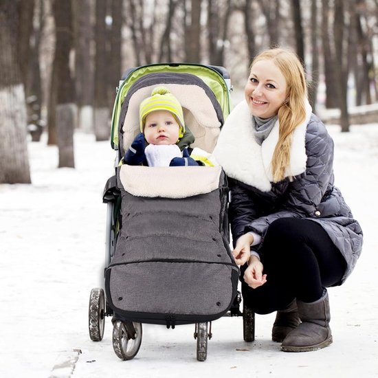Extra grote voetenzak voor kinderwagens, winter voetenzak met uitbreidbare lengte, ergonomisch ontwerp voor optimale warmte en comfort voor baby's — afbeelding 5