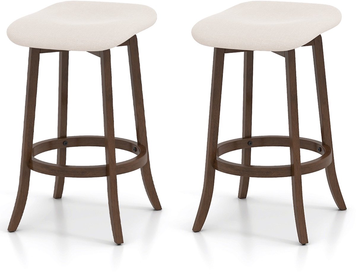 SureDeal® - Barkruk - 2-delige Barkrukken - Gevoerde Zittingen Draaibare - 46x43x74 cm - Bruin