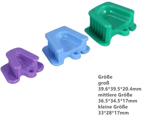 Set van 3 Siliconen Mondsteunen voor Tandarts - Mondopeners, Bijtblokken en Retainers in Klein, Medium en Groot voor Mondzorg en Comfort — afbeelding 5