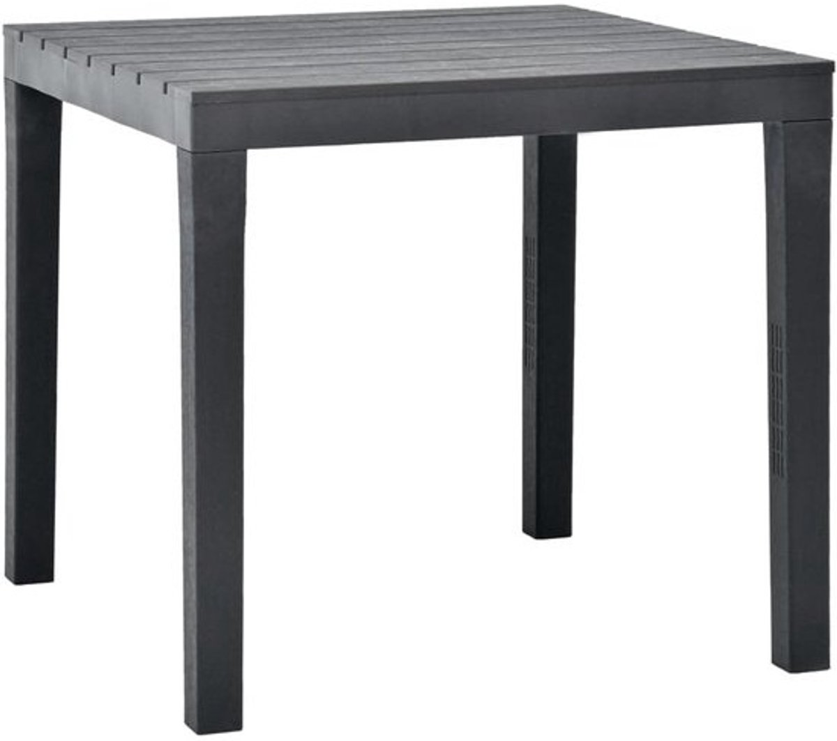 Tuin Eettafel - Terras Tafel - Buiten Dineren - Vierkant Kunststof - 78 x 78 x 72 cm - Antraciet