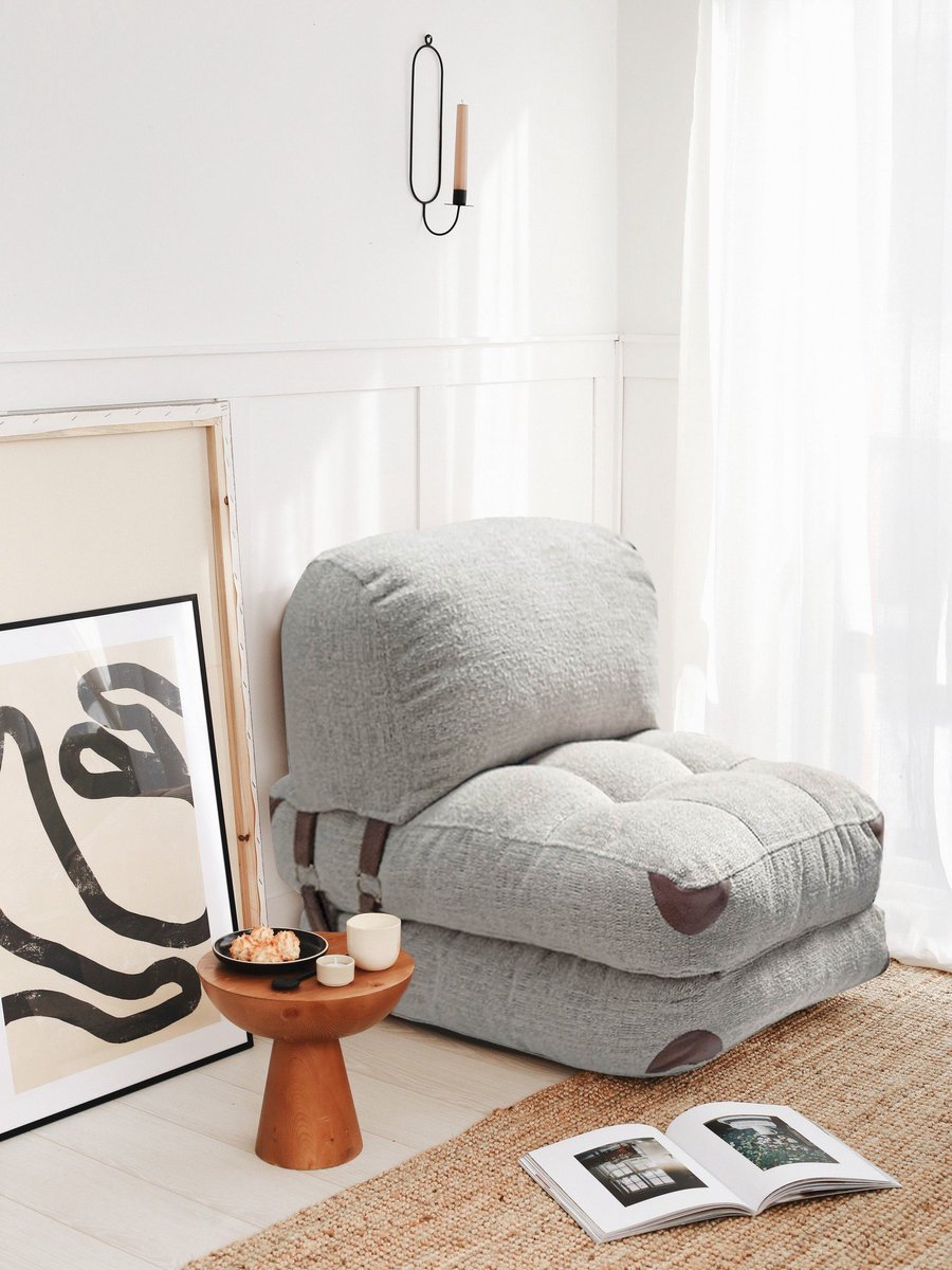 Skye Decor , 1-zits slaapbank, Fold Teddy - Grey, Teddy, Grijs, 80 x 60 x 70 cm