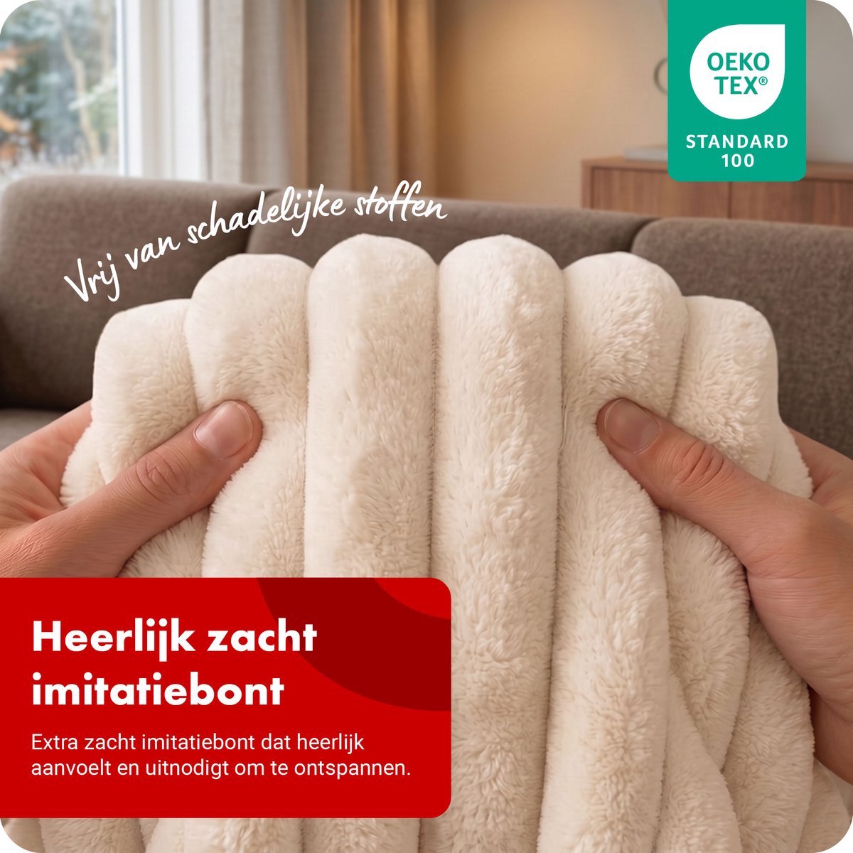 Tomado TEB1805C Elektrische Deken Imitatiebont 180 x 130 cm Beige - afbeelding 3