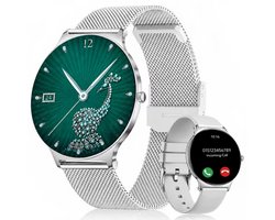 FOSMET Smartwatch Dames - Ultradun - 1,56" AMOLED Display - 20 Dagen Batterijduur - IP68 + 5ATM Waterdicht - 150+ Sportmodi - Bluetooth Bellen - SpO2 - Hartslagmeter - Bloeddrukmeting - Slaapmonitor - Notificaties - iOS/Android - Cadeau voor Vrouwen
