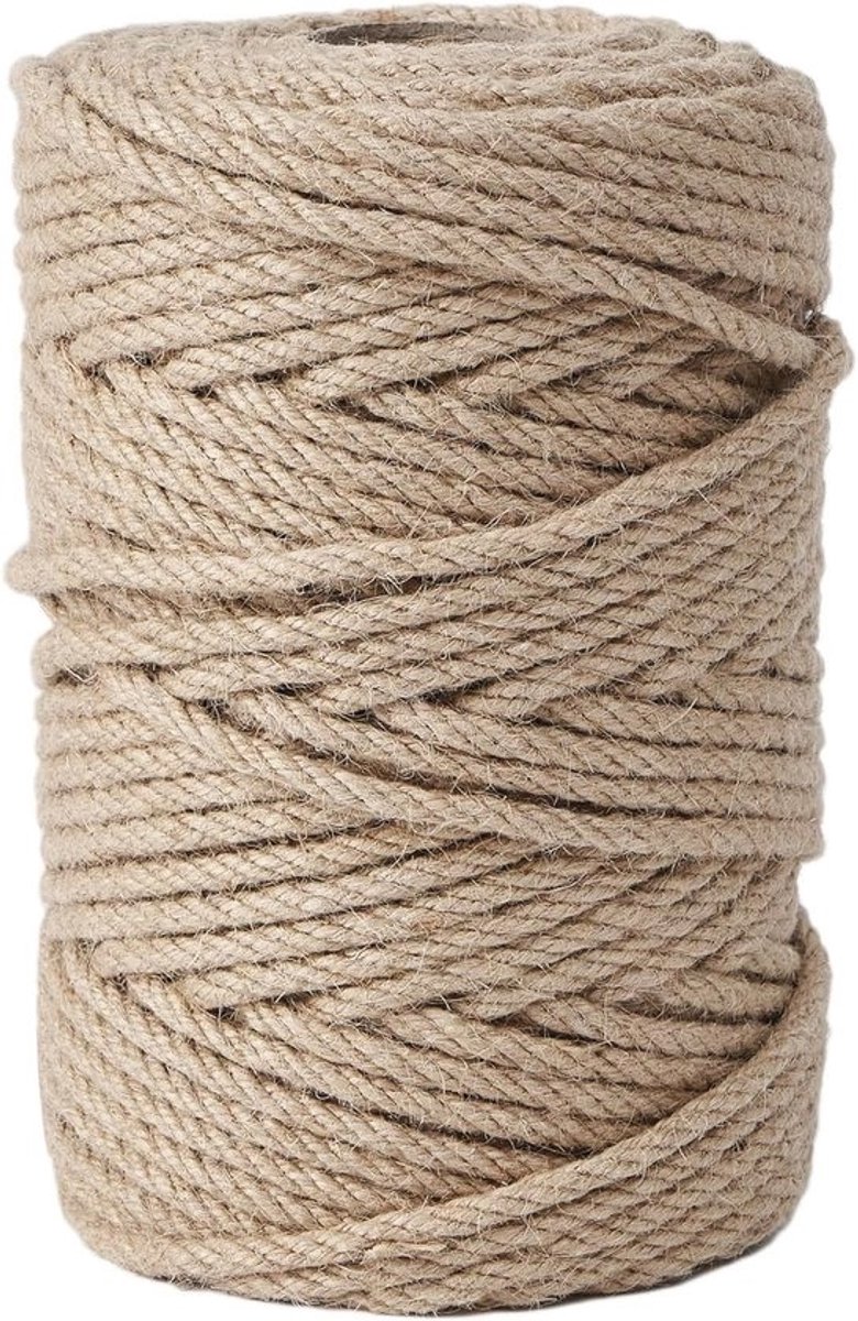 Stevig Jute Touw op Rol - Natuurlijk Hennepkoord voor Tuin, Knutselen & Cadeauverpakking - Diverse Lengtes en Diktes