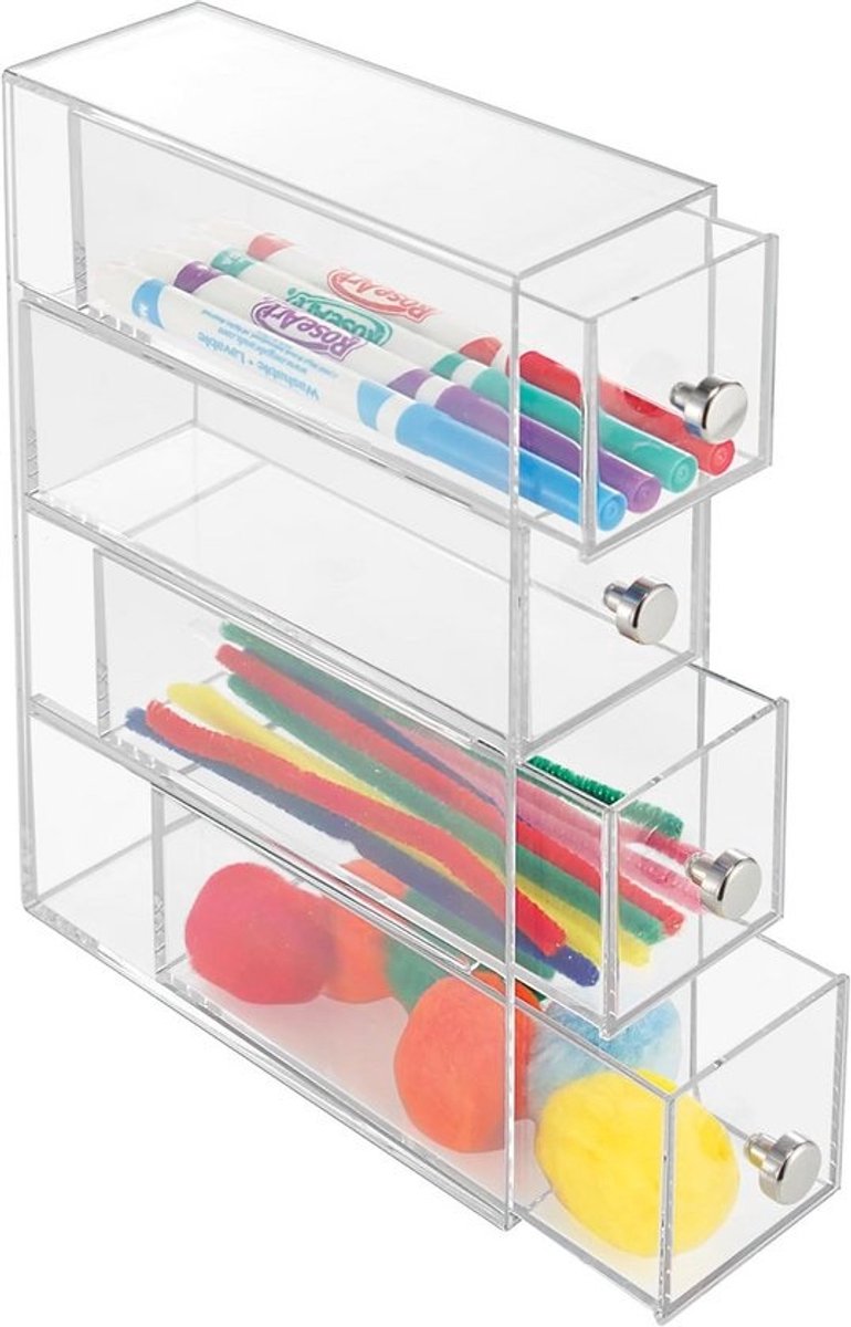 Make-up Organizer met 4 Lades, Smalle Ladetoren voor Cosmetica en Sieraden