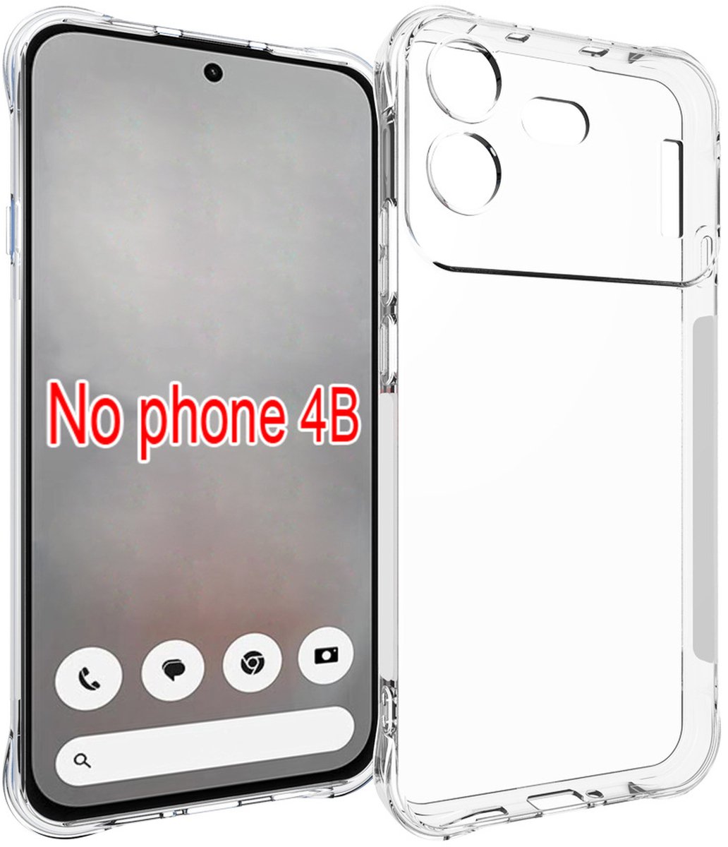 MobyDefend Hoesje - Geschikt voor Nothing Phone (4b) - Transparante Shockproof TPU Backcover - Verstevigde Hoeken - Volledig Doorzichtig