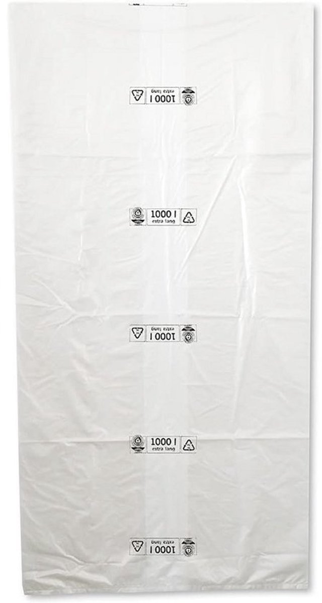 Extra Sterke Transparante Afvalzakken 1000L - 100% Gerecycled Materiaal