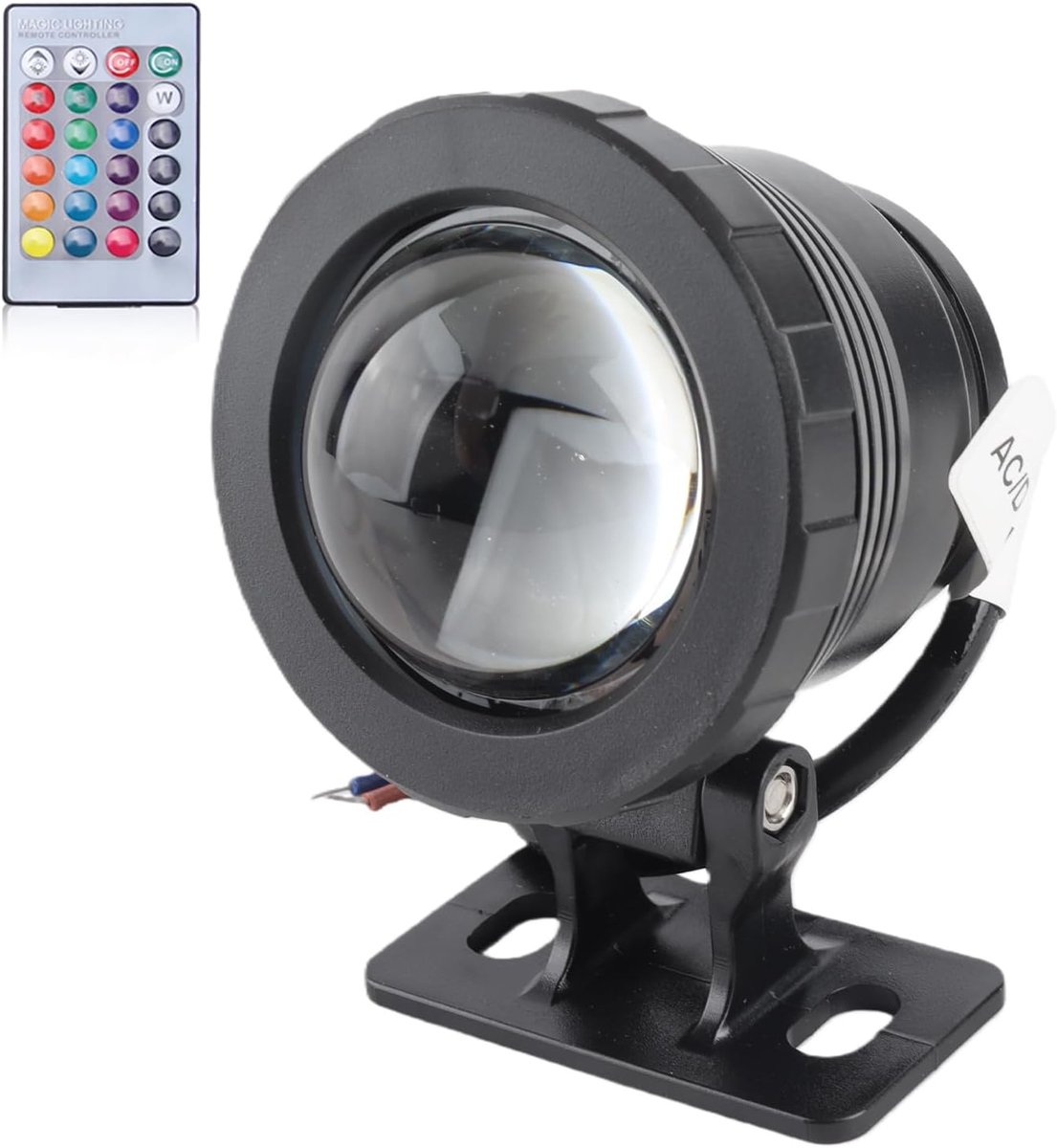 12V 10W RGB LED-onderwaterlicht Waterdichte Buitentuinspot met Afstandsbediening(Black plastic coated aluminum) - ShopVlot