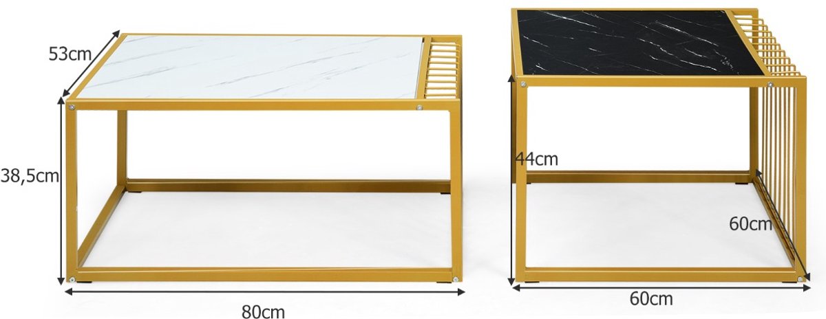 SureDeal® - Salontafel - Moderne Nesttafel Stapelbare - Zoals de foto laat zien