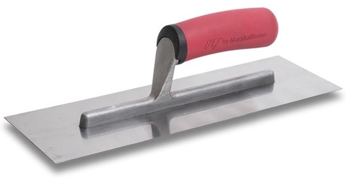Afwerkspaan Roestvrij Staal - Gipsspaan Plamuurspaan - Muren Egaliseren - Comfortabele Softgrip - 356x102 mm - Zilver