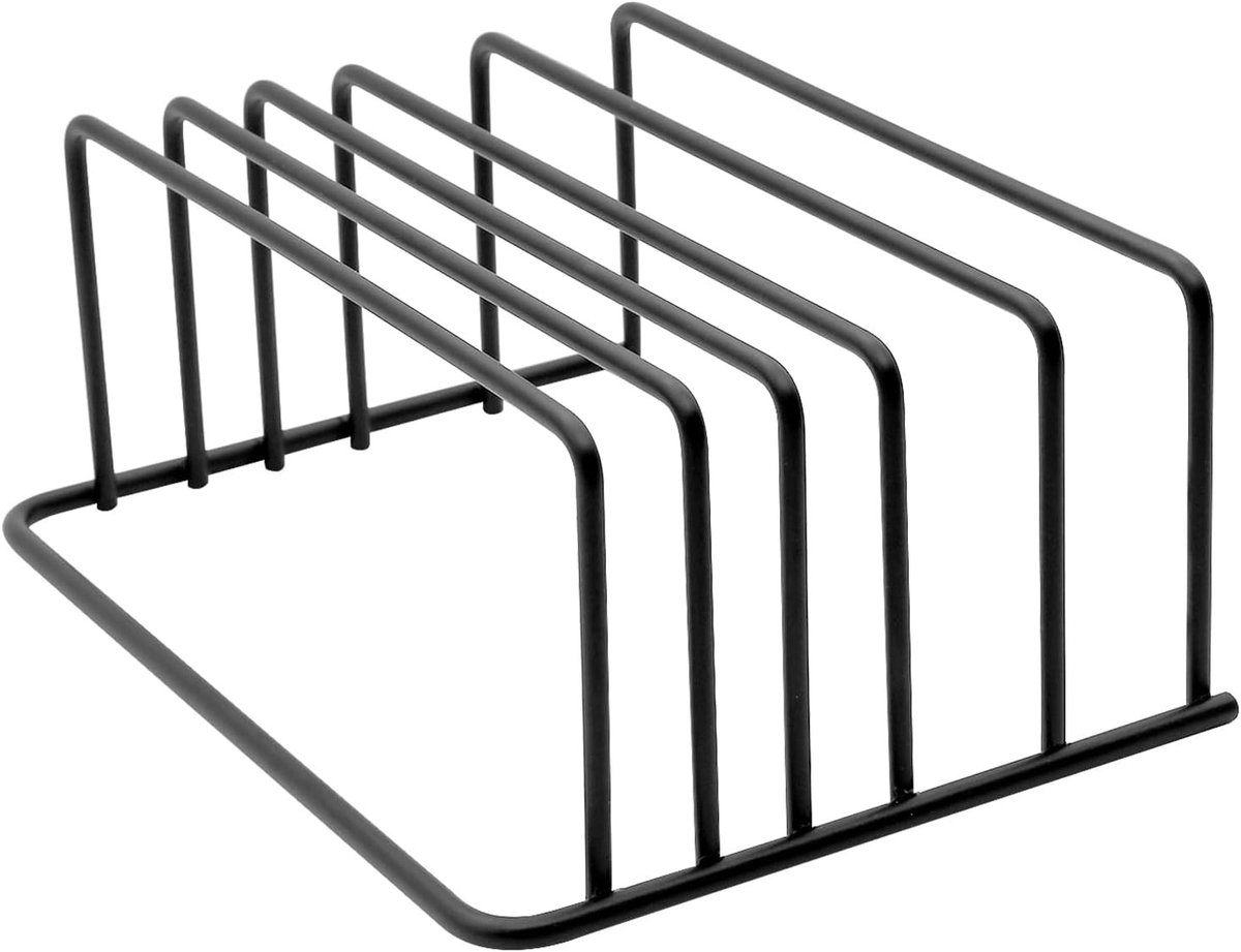 Snijplankenset met houder - Zwart - 19 x 14 x 8 cm - Ruimtebesparend - Voor Keuken